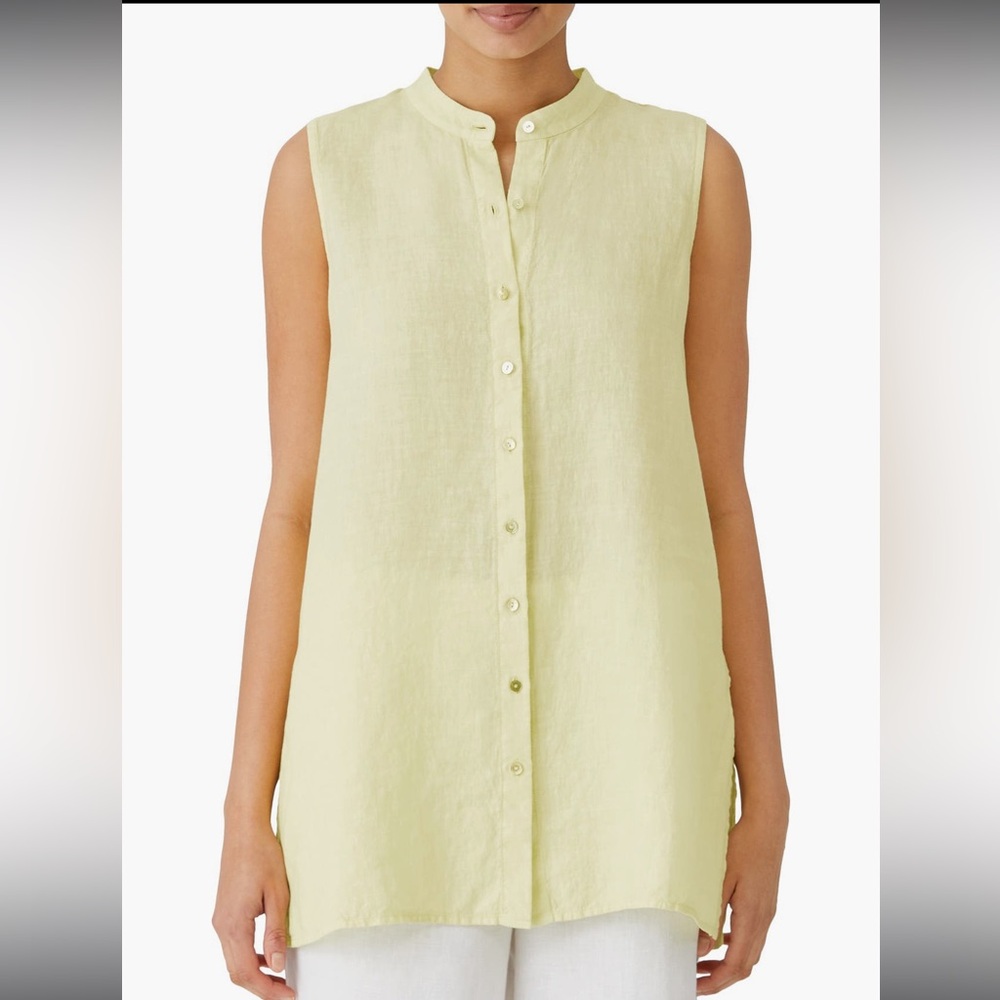 Eileen Fisher Green Button Down Tunic